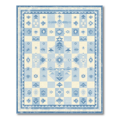 Blue Heritage Tribal Washable Area Rug