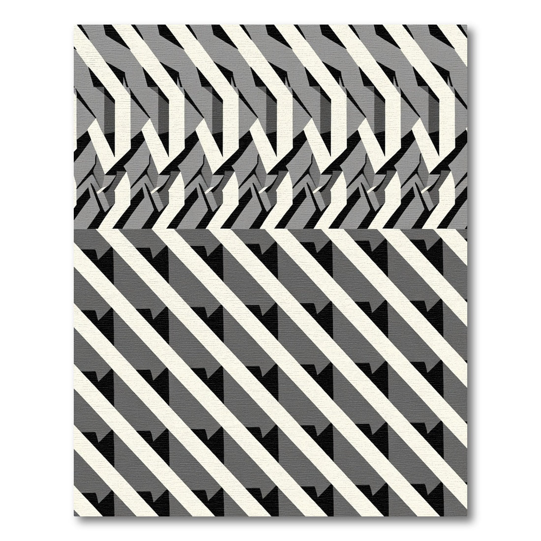 Monochrome Abstract Geometric Stripe Rug