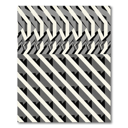 Monochrome Abstract Geometric Stripe Rug