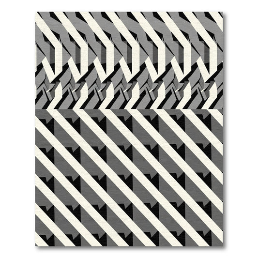 Monochrome Abstract Geometric Stripe Rug