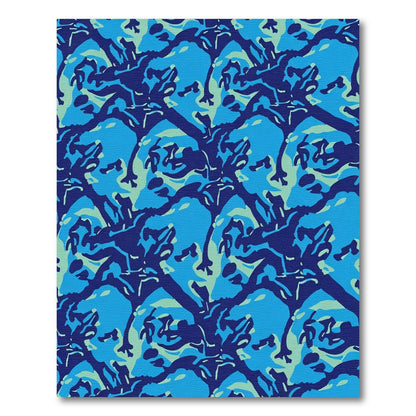 Blue Camouflage Abstract Animal Rug