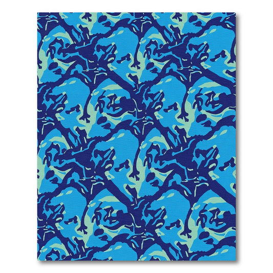 Blue Camouflage Abstract Animal Rug