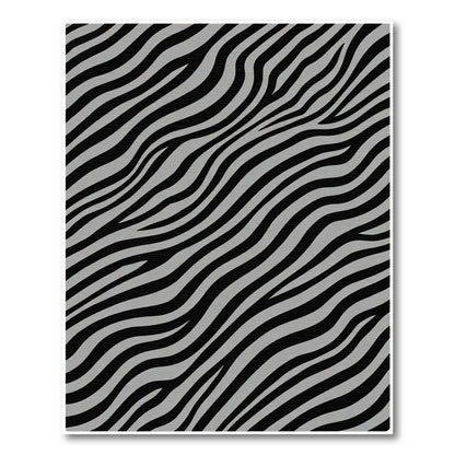 Black Silver Zebra Stripe Abstract Rug