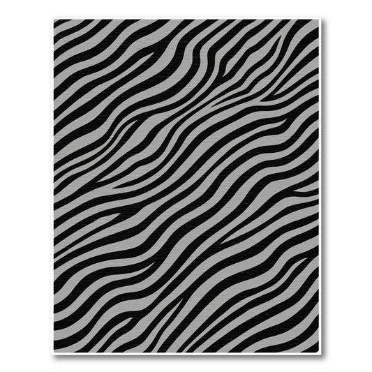 Black Silver Zebra Stripe Abstract Rug