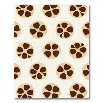 Chic Cream Brown Flower Circles Rug