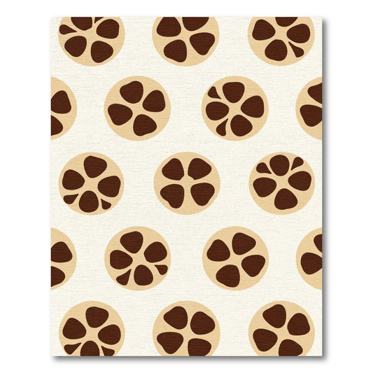 Chic Cream Brown Flower Circles Rug