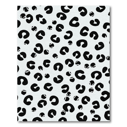 Black Dalmation Spots Abstract Rug