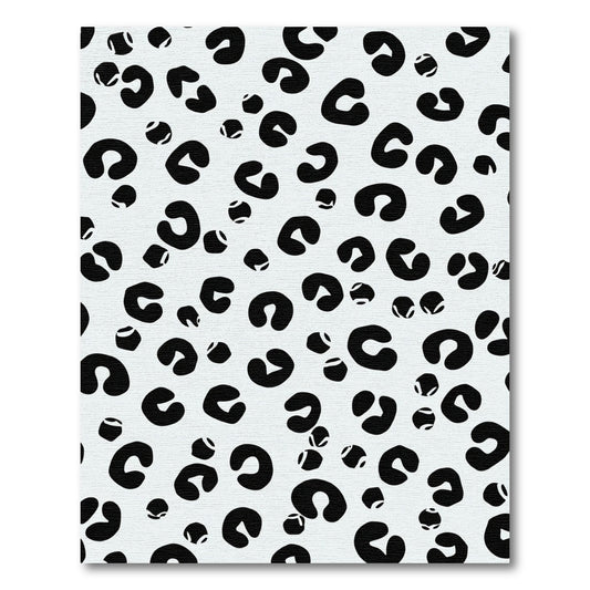 Black Dalmation Spots Abstract Rug