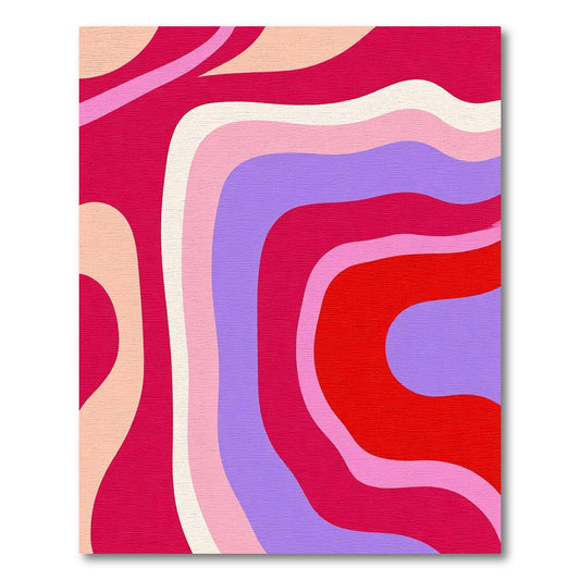 Groovy Red Pink Purple Swirl Rug