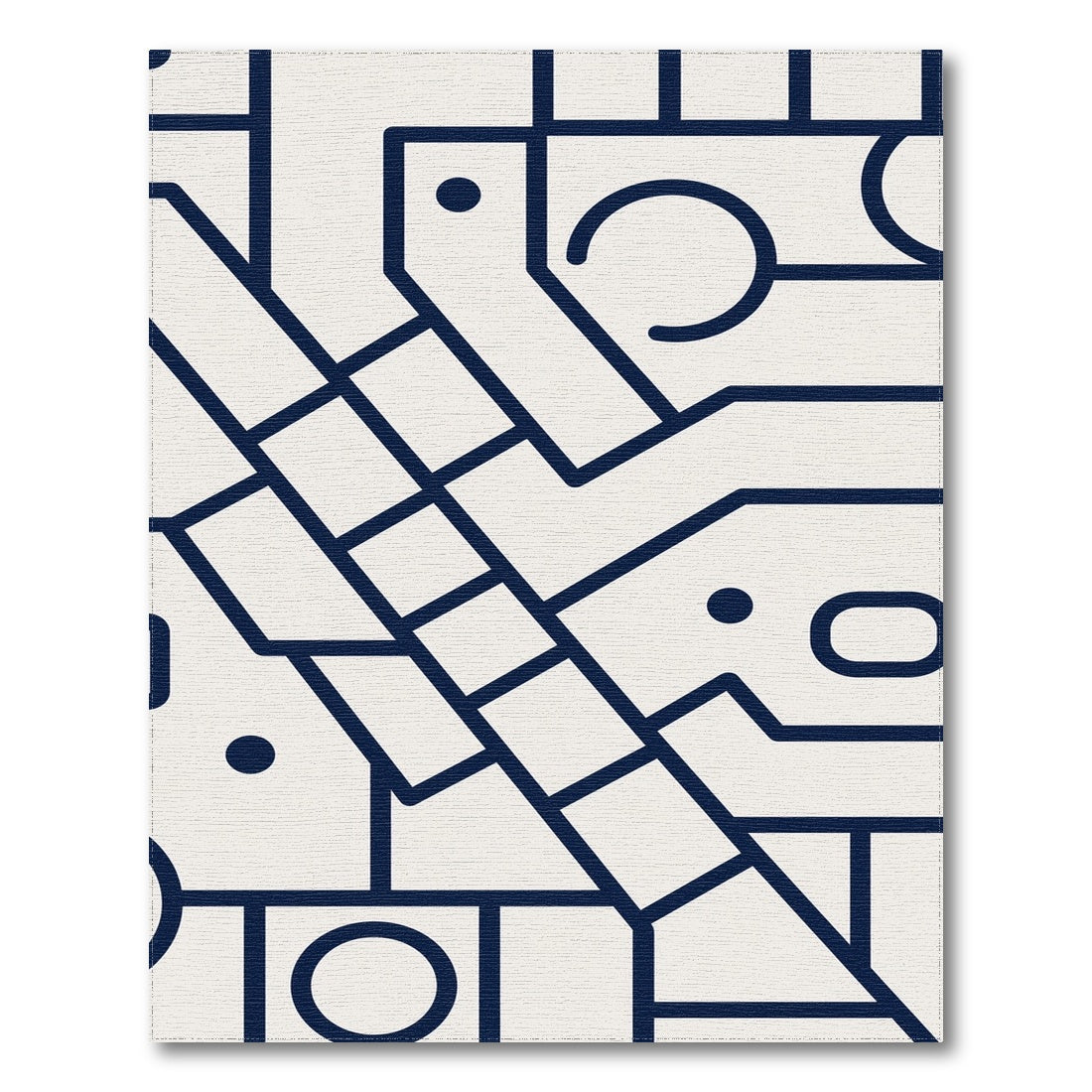 Blue and Teal Navy Geometric Area Rug