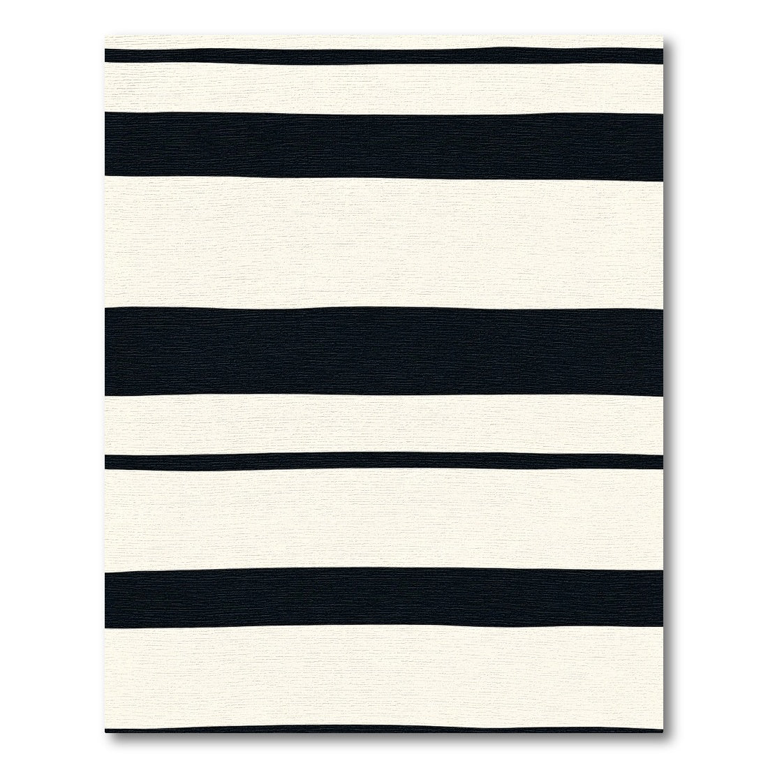 Bold Black Cream Stripe Rug