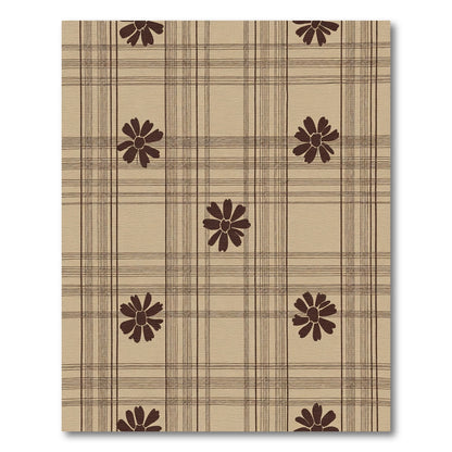 Brown Floral Plaid Meadow Rug