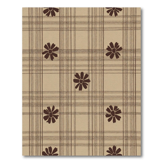 Brown Floral Plaid Meadow Rug