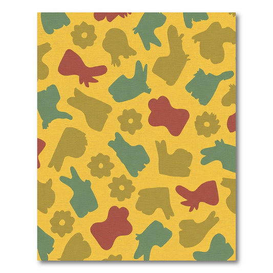 Abstract Earth Tones Floral Forms Rug