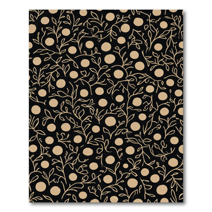 Earthy Vine And Dot Pattern Rug