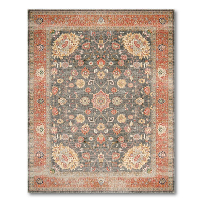ODIKA Grey Persian Floral Area Rug