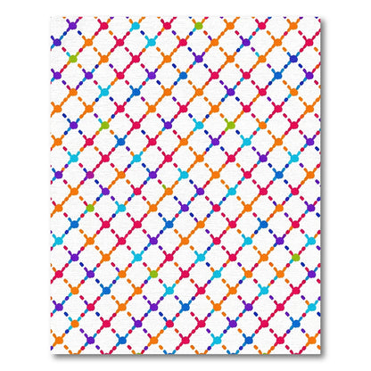 Colorful Dot Grid Overlay Rug