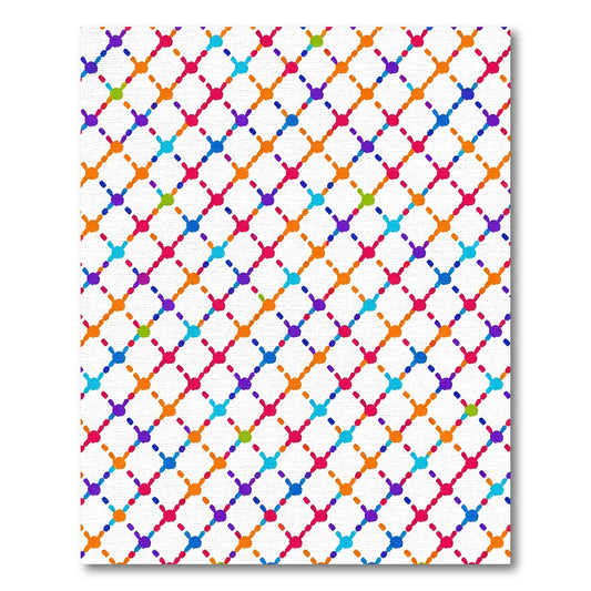 Colorful Dot Grid Overlay Rug