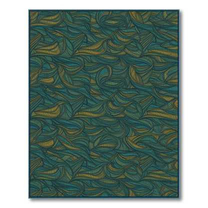 Abstract Area Teal Gold Swirl Abstract Area Rug