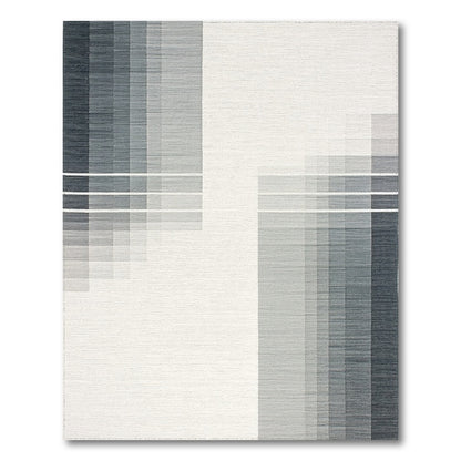 Gray Gradient Vertical Stripe Rug
