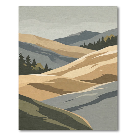 Earthy Hills Abstract Landscape Rug