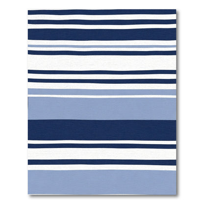 Navy Blue Modern Stripe Rug
