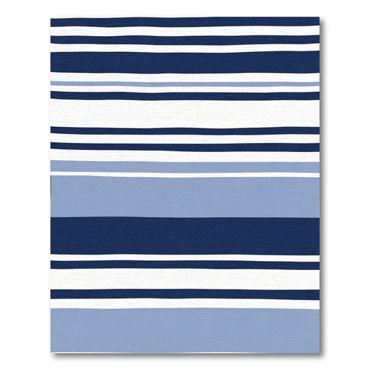 Navy Blue Modern Stripe Rug