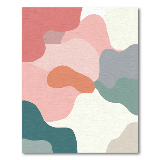 Soft Abstract Wave Color Blocks Rug