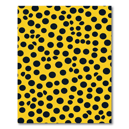 Bold Yellow Black Polka Dots Rug