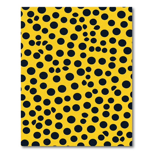 Bold Yellow Black Polka Dots Rug