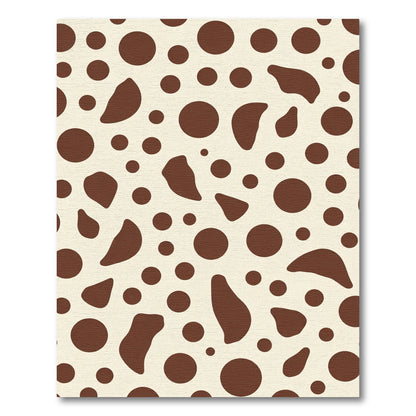 Brown Cream Irregular Dot Collage Rug