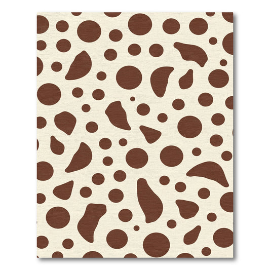 Brown Cream Irregular Dot Collage Rug