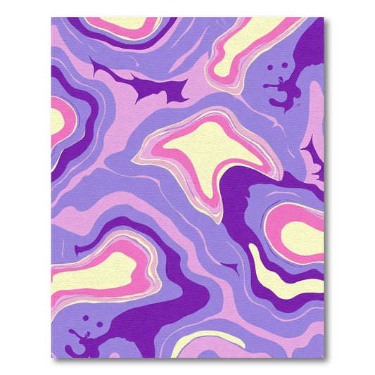 Swirling Amethyst Violet Pink Cream Rug