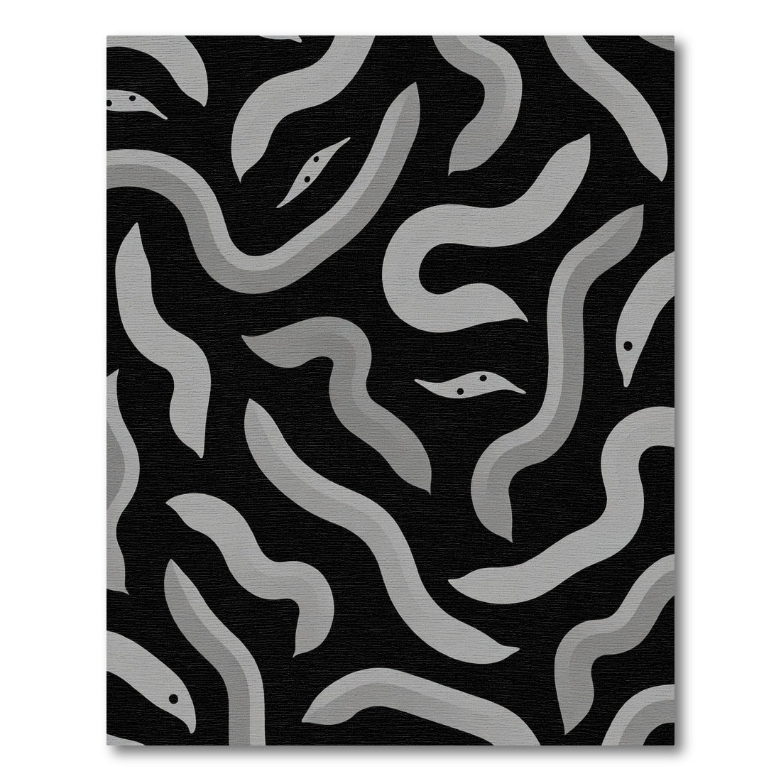 Gray Winding Serpent Swirl Rug