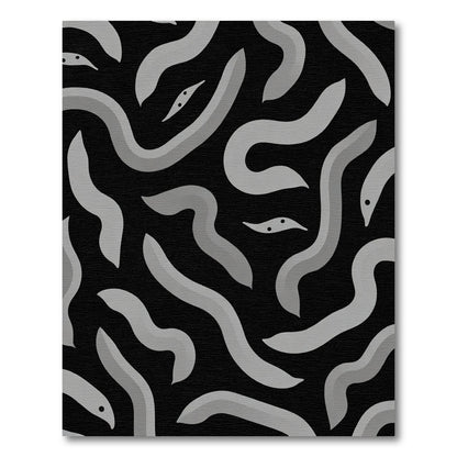 Gray Winding Serpent Swirl Rug