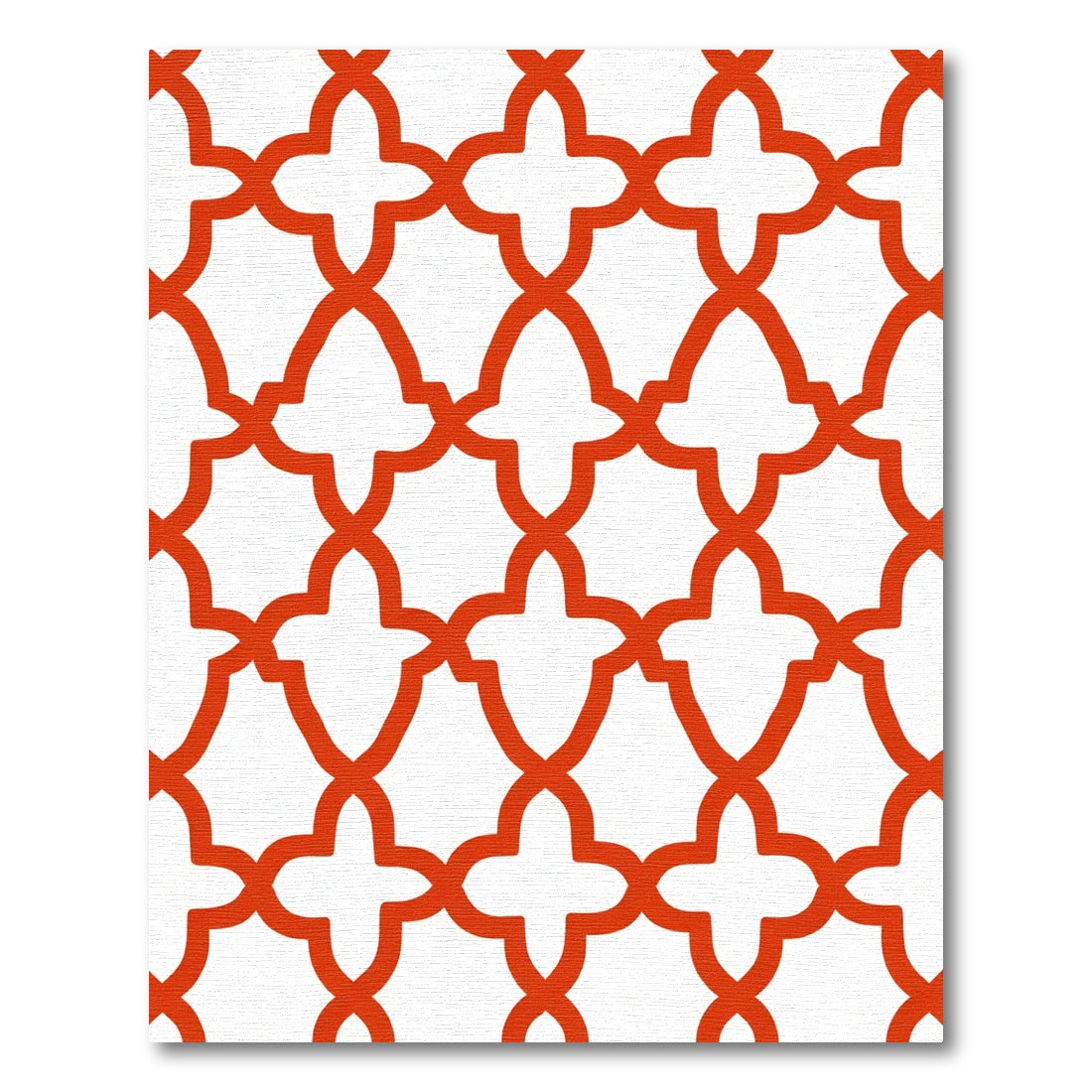 Bold Orange Quatrefoil Lattice Rug