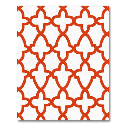 Bold Orange Quatrefoil Lattice Rug