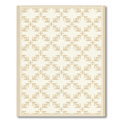 Modern Beige Geometric Lattice Rug