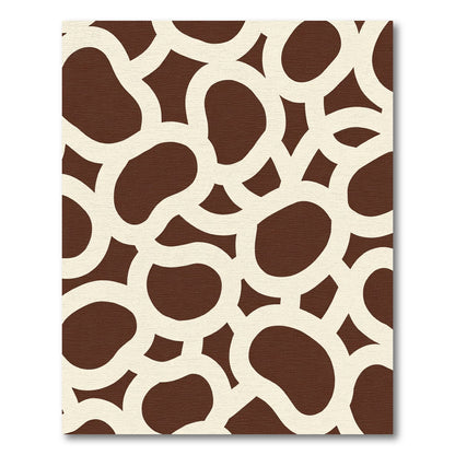 Brown Cream Organic Interlocking Ovals Rug