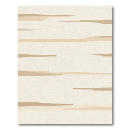 Tonal Beige Abstract Geometric Stripes Rug