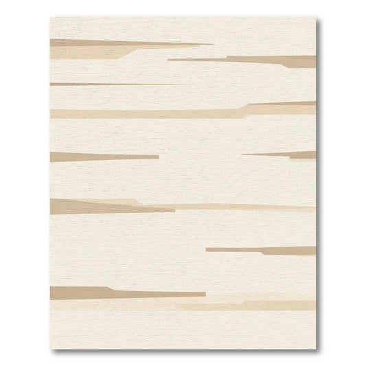 Tonal Beige Abstract Geometric Stripes Rug