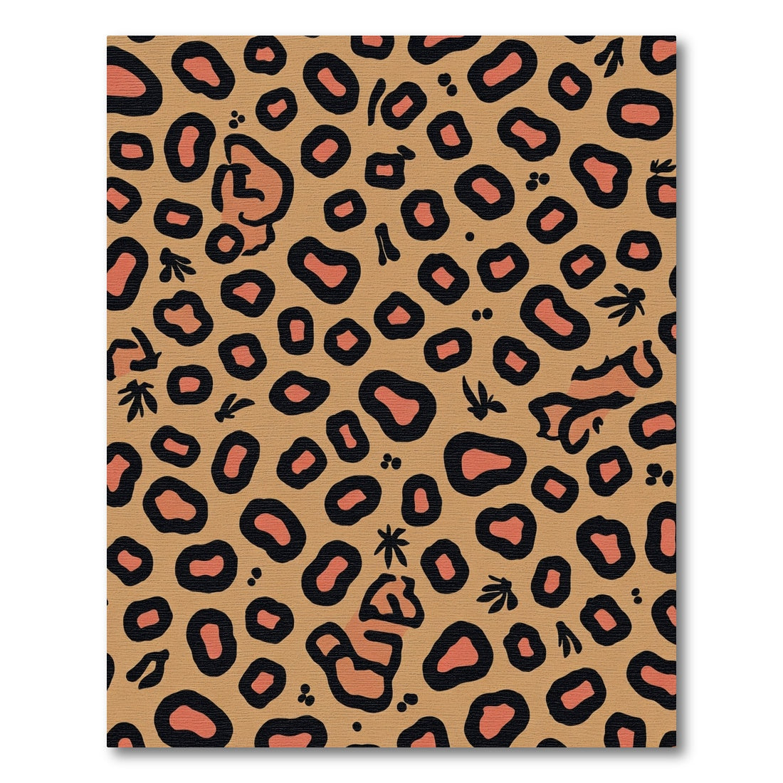Brown Black Coral Spotted Animal Rug