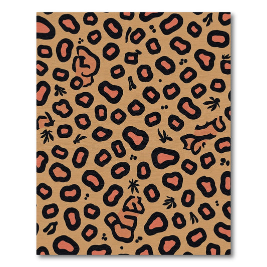 Brown Black Coral Spotted Animal Rug