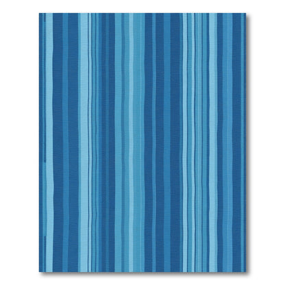 Deep Blue Watercolor Stripe Collection Rug
