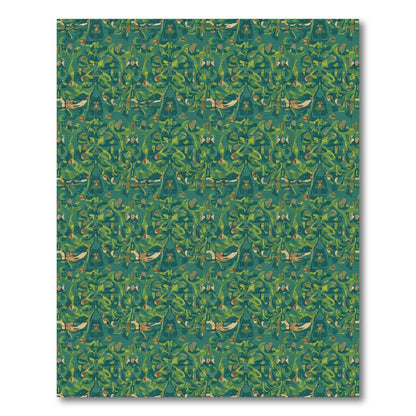 Emerald Green Floral Scroll Rug