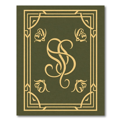 Golden Art Deco Border Butterflies Rug