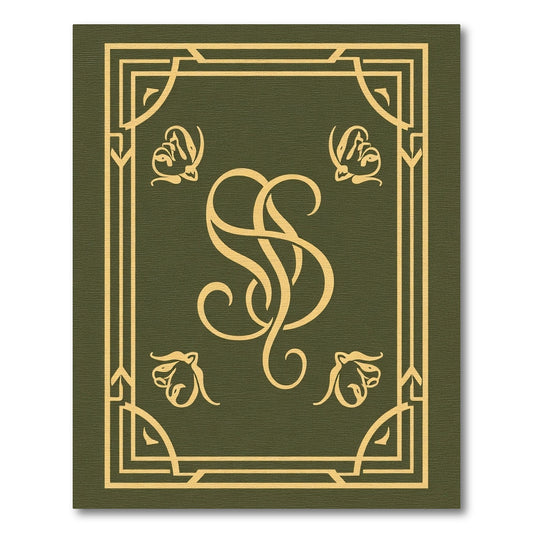 Golden Art Deco Border Butterflies Rug