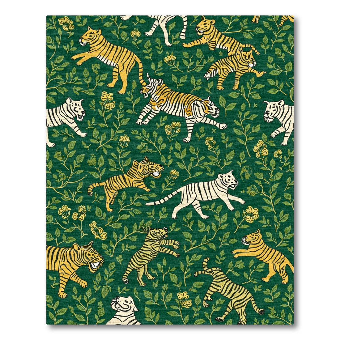Emerald Tiger Floral Botanical Rug
