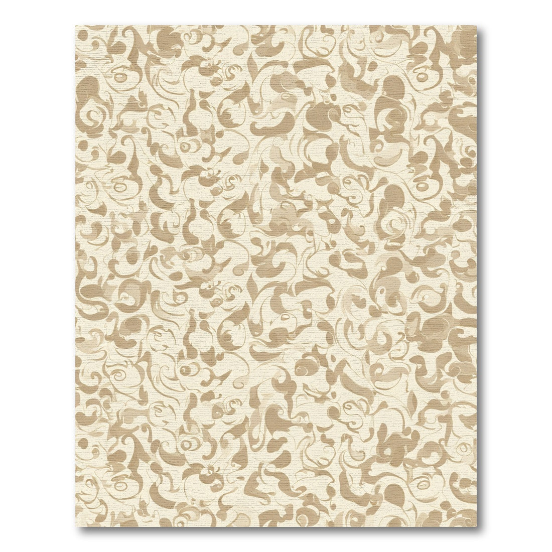 Cream Tan Swirl Abstract Rug