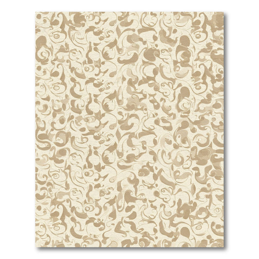 Cream Tan Swirl Abstract Rug